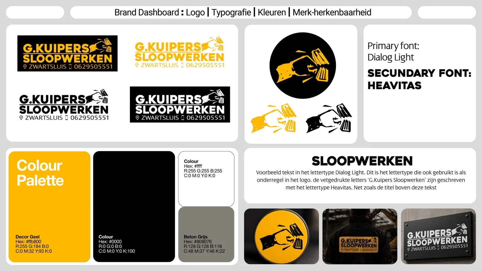 Brand dashboard voor G. Kuipers Sloopwerken